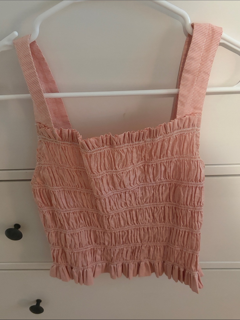 Smocked Square Neck Tank Top